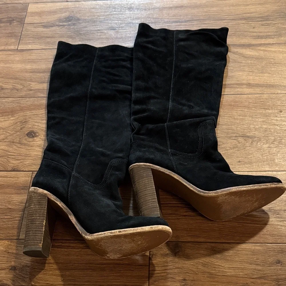 Coach Black Suede Heeled Boots